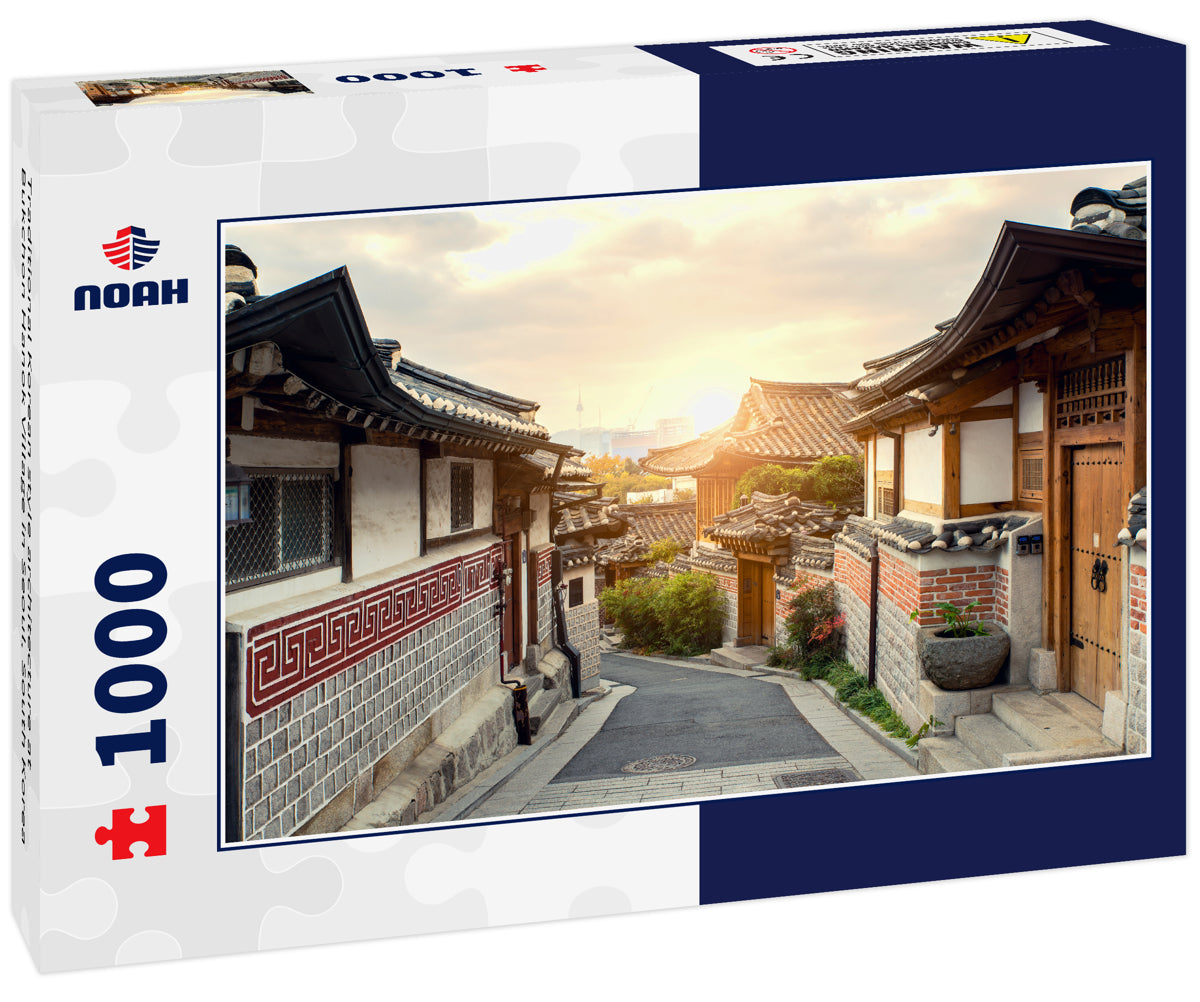 Traditional Korean style architecture at Bukchon Hanok Village in Seoul, South Korea