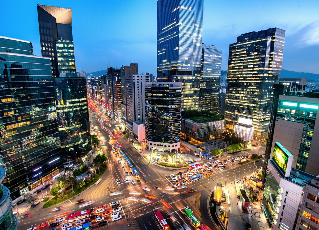 Seoul city at night south Korea