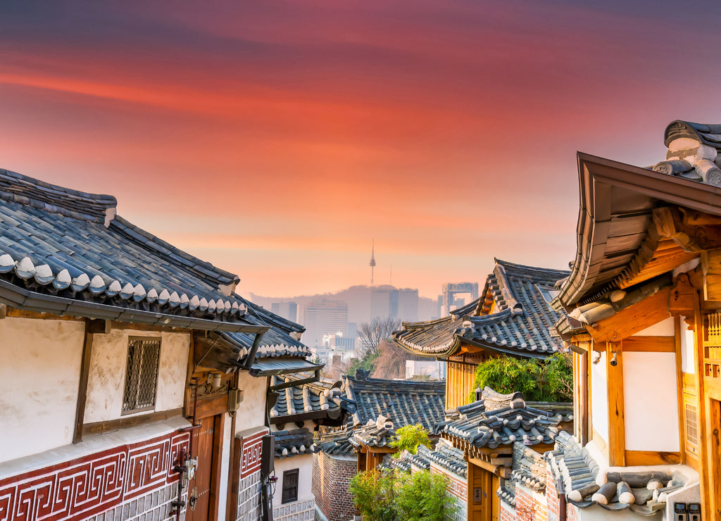 Bukchon Hanok Village in Seoul City, Traditional Korean style ancient architecture building, Seoul, South Korea