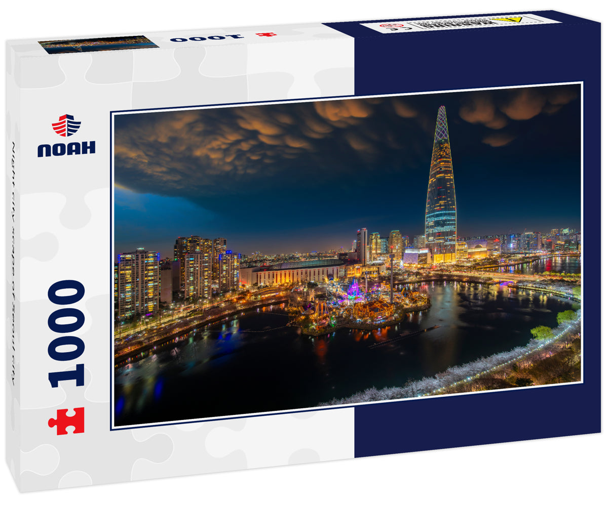 Night city scape of Seoul city