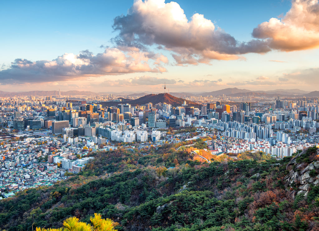 View of Seoul City in autumn South Korea