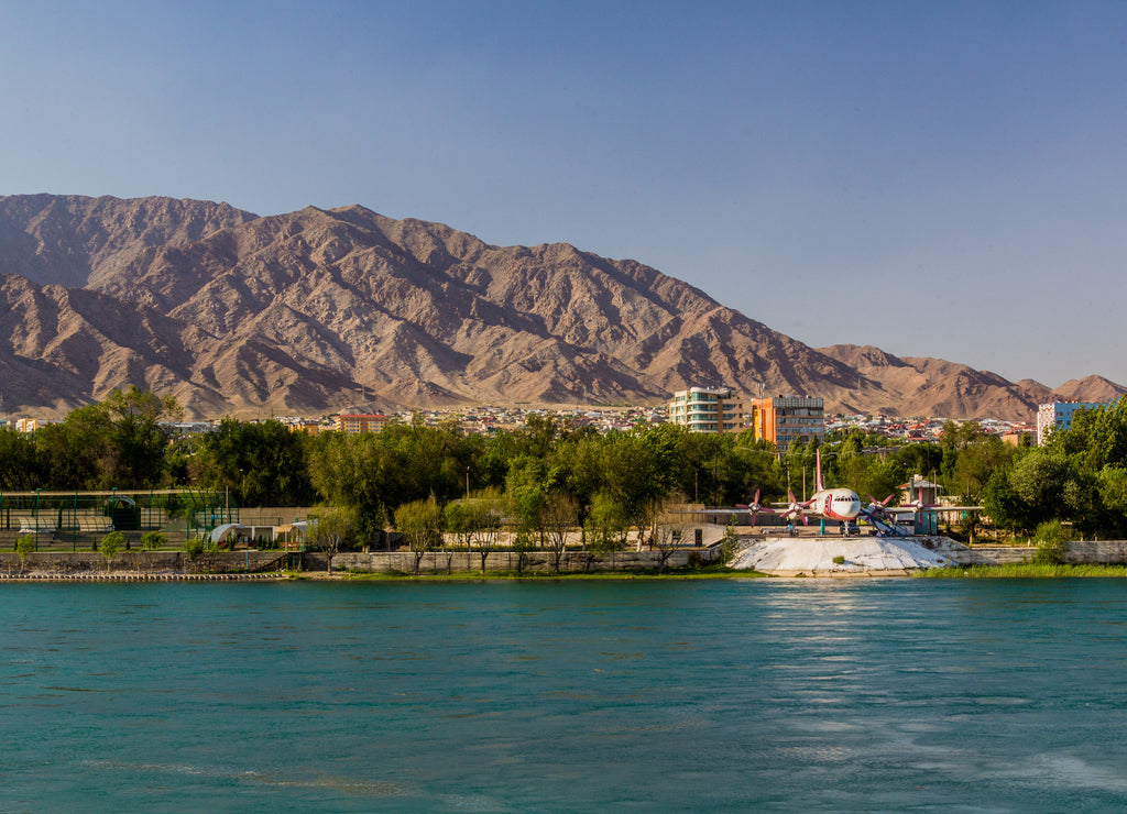 River Syr Darya in Khujand, Tajikistan