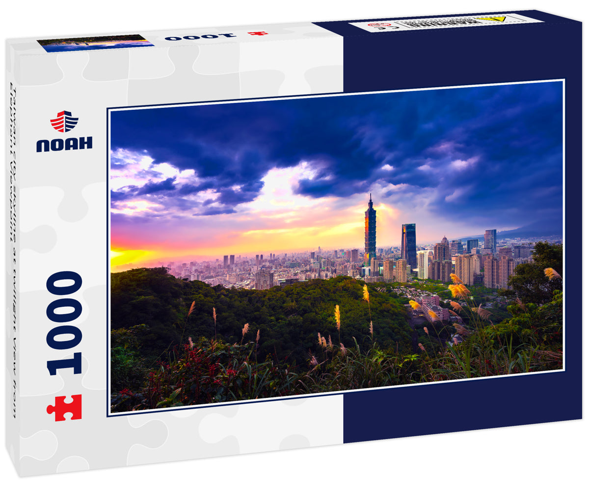 Taiwan city skyline at twilight View from Elephant Viewpoint