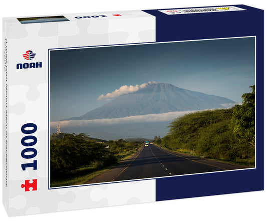 A road with Mount Meru in background, Tanzania