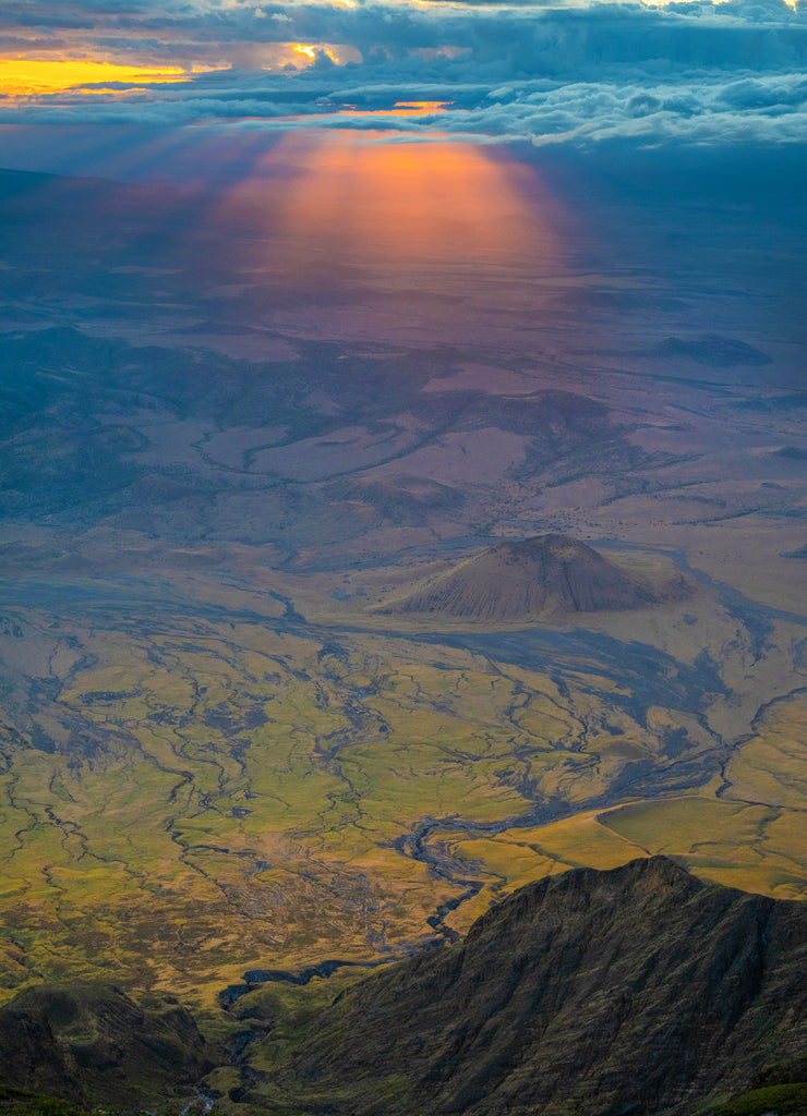 Landscape of Tanzania savanna with holy mount Lengai