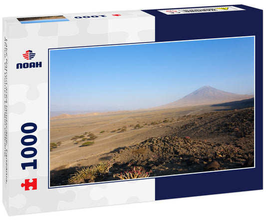 Lake Natron area landscape, Tanzania, Africa. Ol Doinyo Lengai volcano