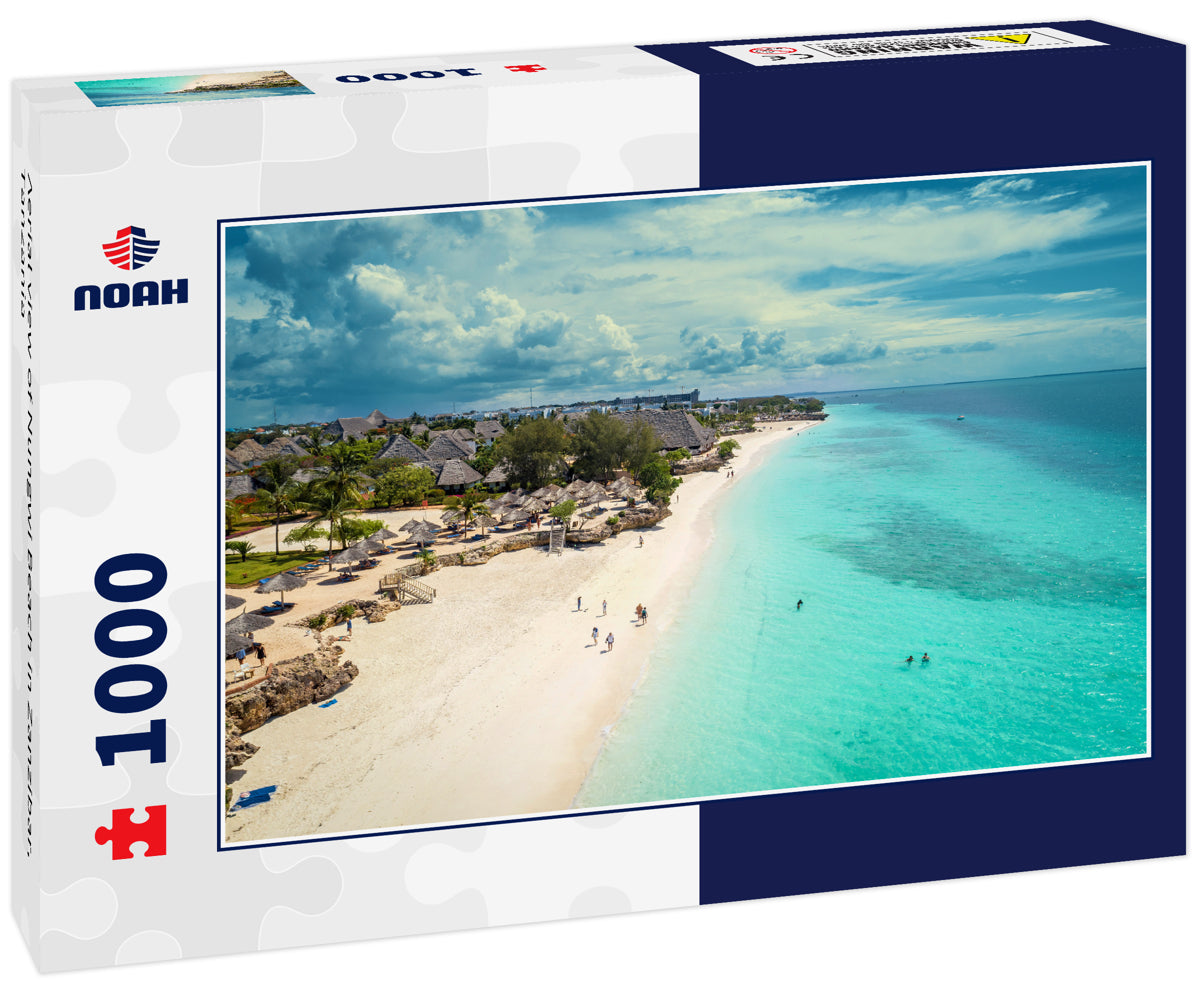 Aerial view of Nungwi Beach in Zanzibar, Tanzania