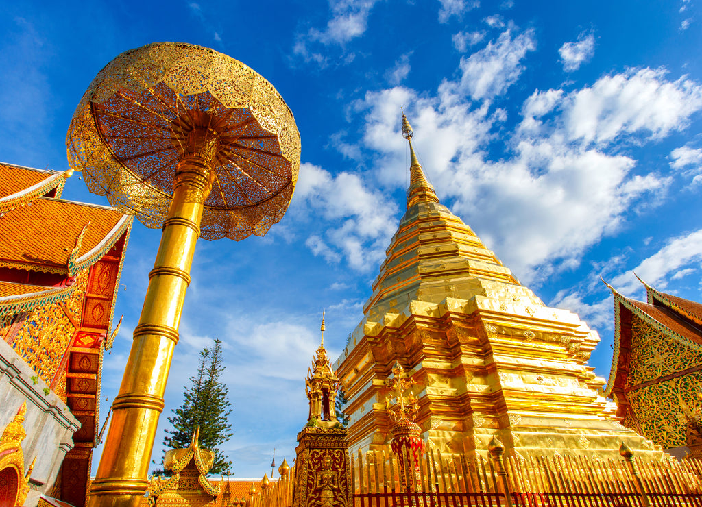 Wat Phra That Doi Suthep is tourist attraction of Chiang Mai, Thailand