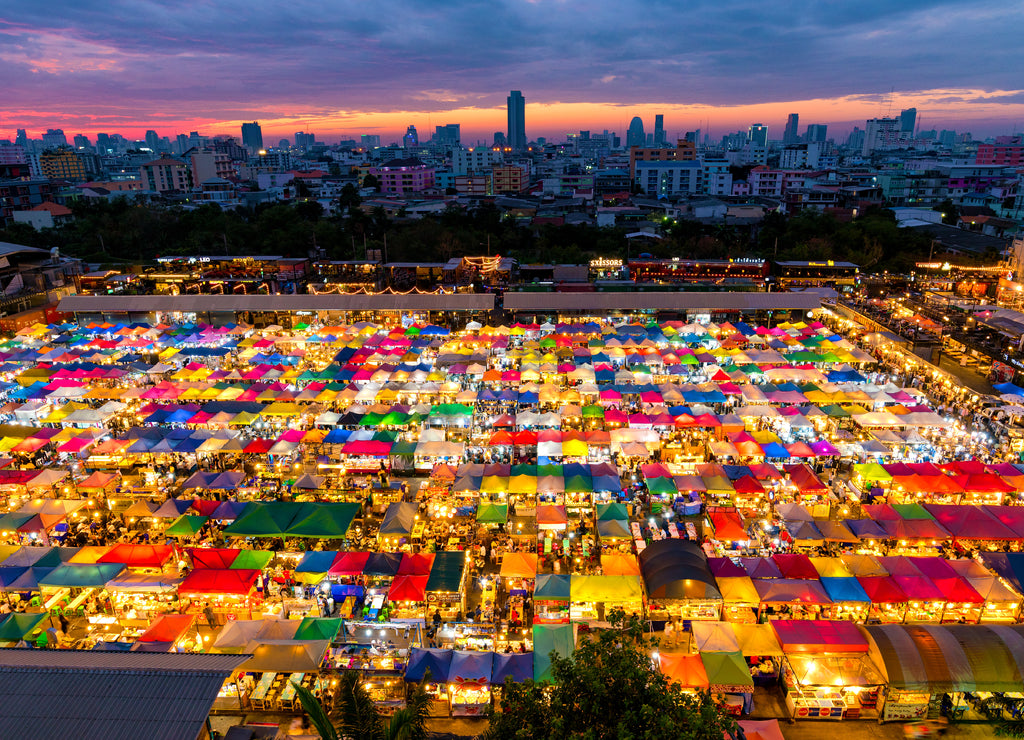 Night market, outdoor market, at Bangkok Thailand
