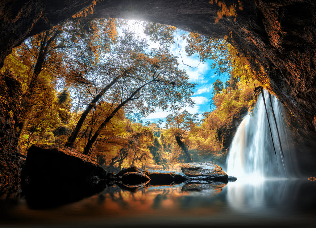 Haew Suwat Waterfall at Khao Yai National Park in Thailandl is a beautiful waterfall