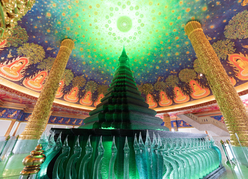 Vault Painting at Wat Paknam, Bangkok, Thailand
