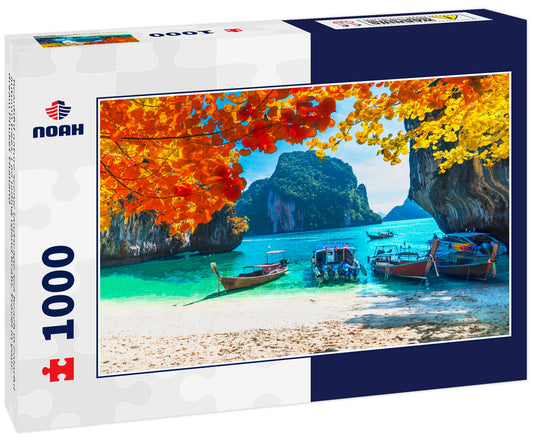 Beautiful nature scenic landscape sea beach in colorful autumn trees, Lao lading island Krabi, Travel in your dream Phuket Thailand