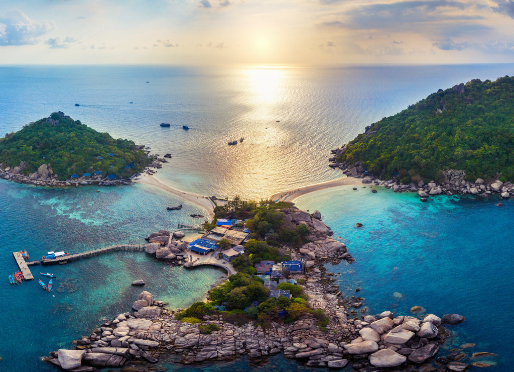 Aerial view of Koh NangYuan island in Surat Thani, Thailand