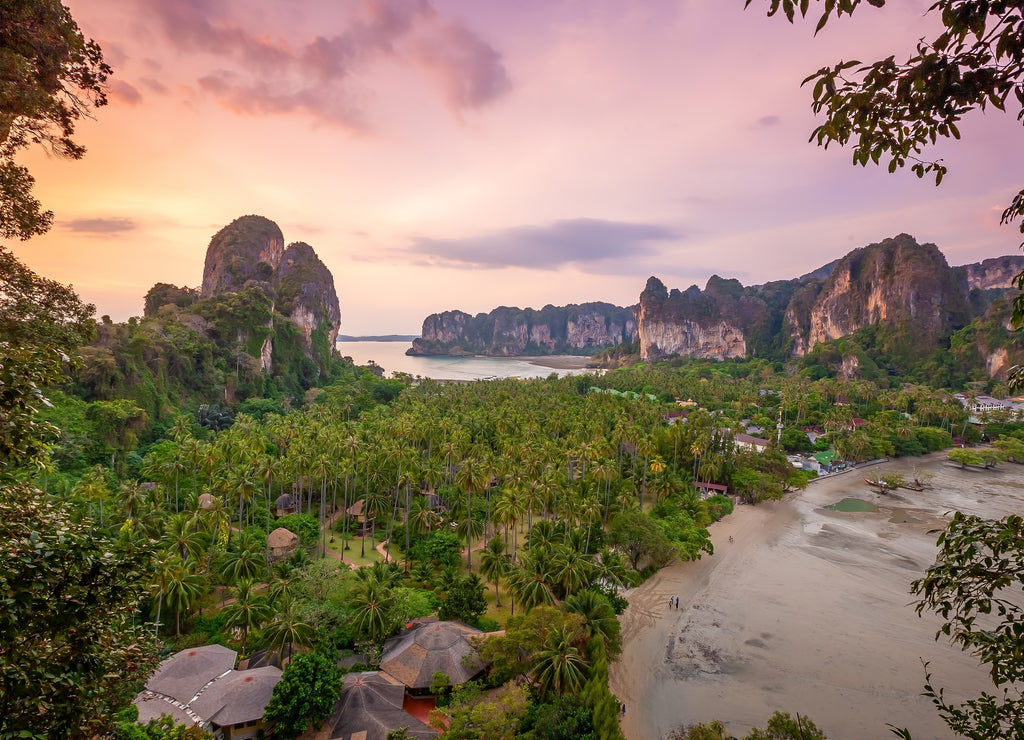 Beautiful view of Railay beach, Krabi, Thailand from top view