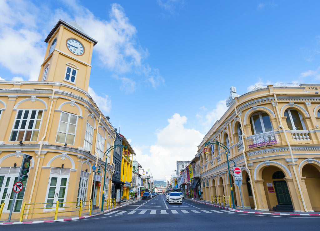 Phuket old town with Building Sino Portuguese architecture at Phuket Old Town area Phuket