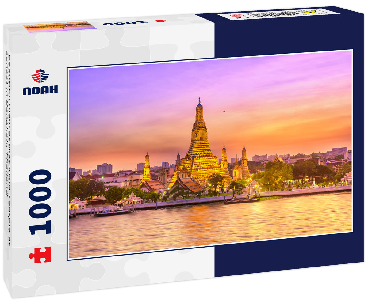 Beautiful view of Wat Arun Temple at sunset in Bangkok, Thailand