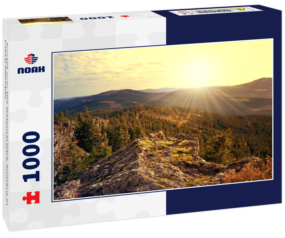 Sunset over the National park Sumava in Czech Republic