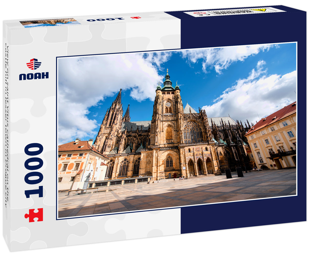 View on saint Vitus cathedral on the castle hill in lesser town in Prague city