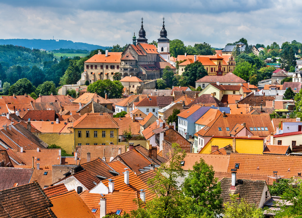 Panorama of Trebic, a UNESCO world heritage site in Czech Republic