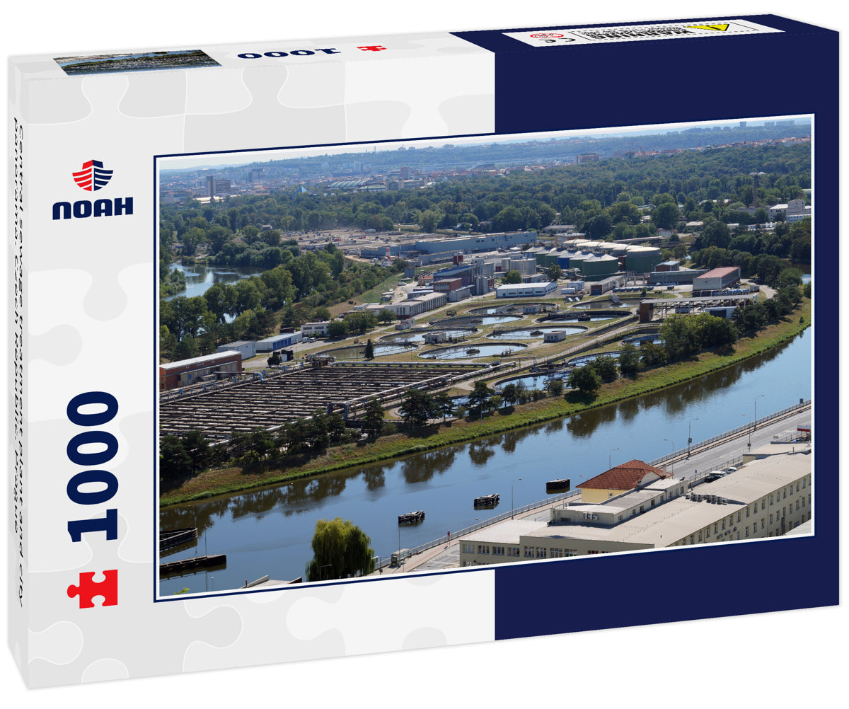 Central sewage treatment plant and city panorama. Czech Republic. Prague