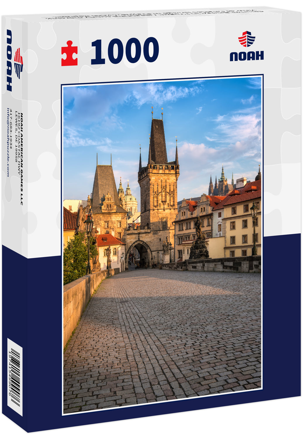 Charles Bridge in Prague / Beautiful sunny morning view of Charles Bridge in Prague, Czech Republic