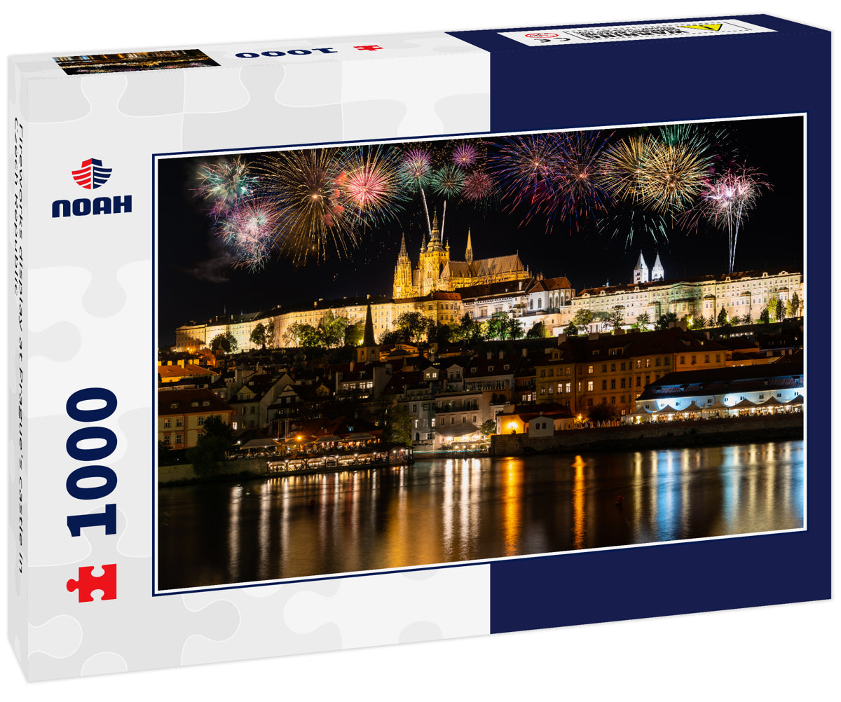 Fireworks display at Prague's castle in Czech Republic