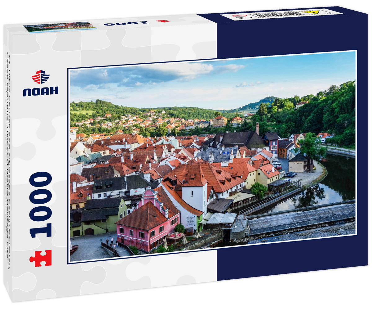 St. Vitus Church and cityscape Cesky Krumlov, Czech republic. UNESCO World Heritage Site