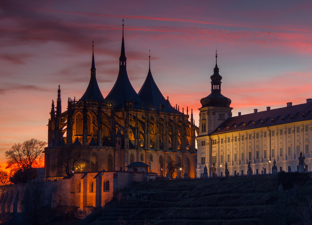 Sunset over St. Barbara's Church, Kutná Hora, Czech Republic