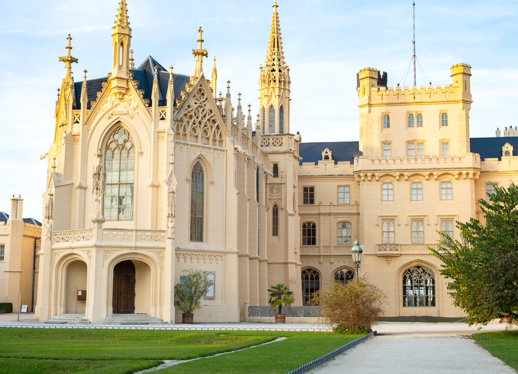 Lednice castle Chateau in Moravia, Czech Republic. UNESCO World Heritage Site