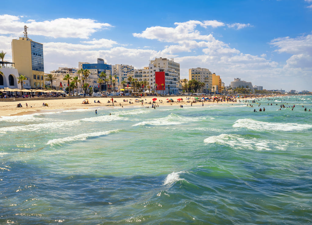Urban beach in Sousse. Tunisia, North Africa
