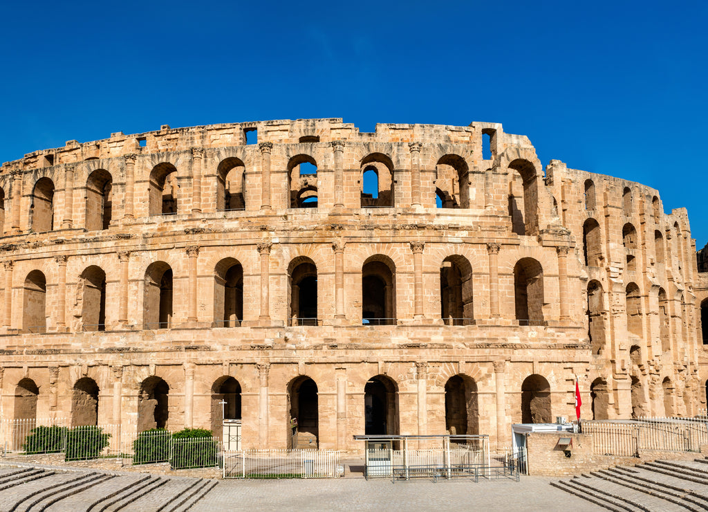 Amphitheatre of El Jem, a UNESCO world heritage site in Tunisia