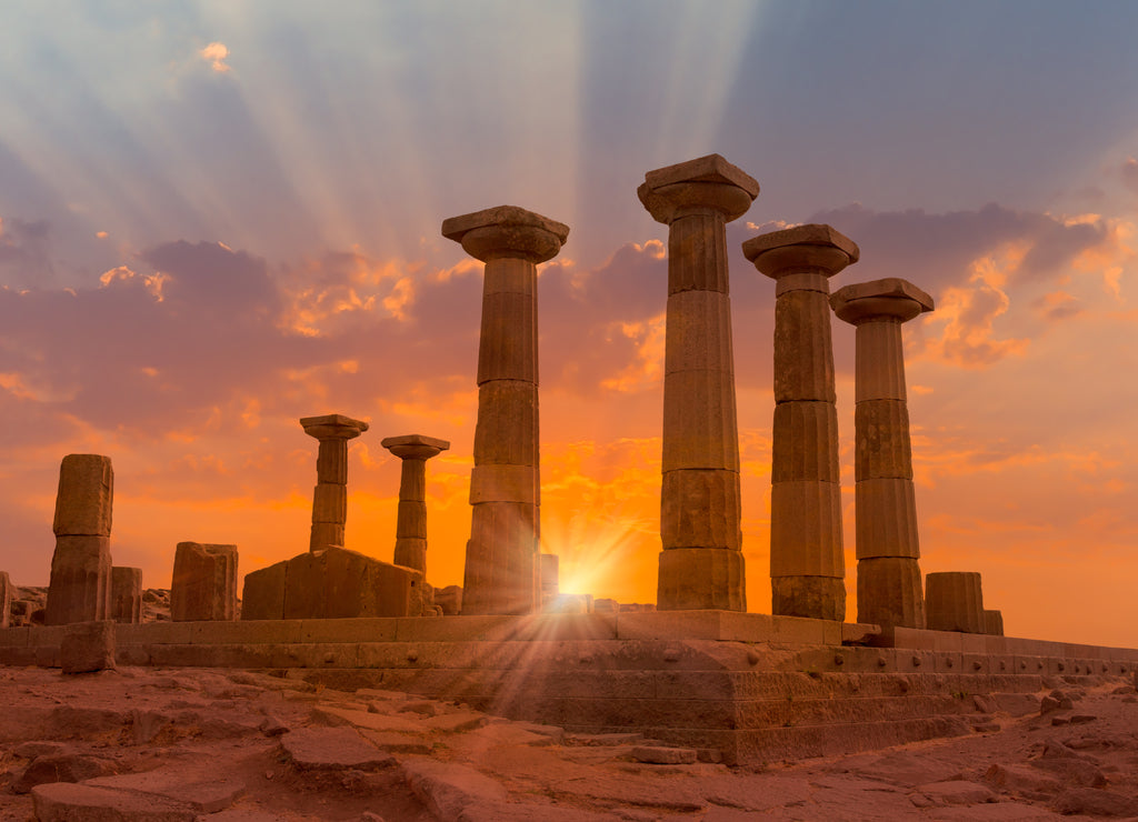 Ruined Athena Temple in Assos, Turkey