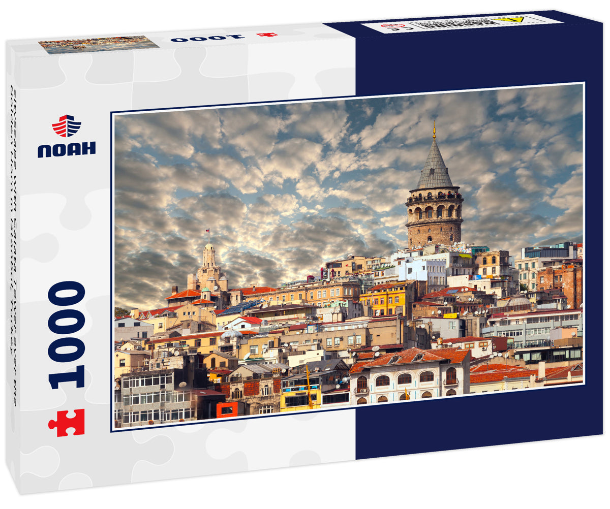 cityscape with Galata Tower over the Golden Horn in Istanbul, Turkey