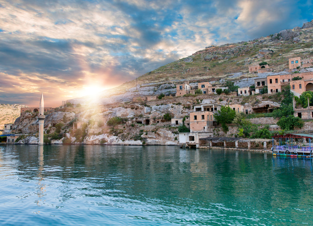 Sunken village Halfeti in Gaziantep Turkey