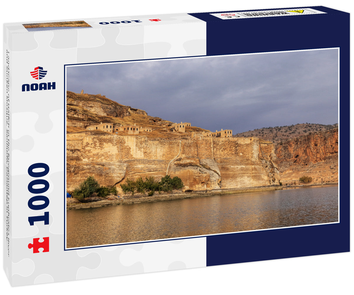 Landscape of Halfeti in the foreground Euphrates River and Sunken Mosque. Sanliurfa, Gaziantep in Turkey