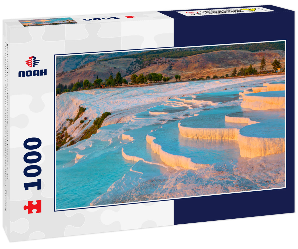 Natural travertine pools and terraces in Pamukkale. Cotton castle in southwestern Turkey