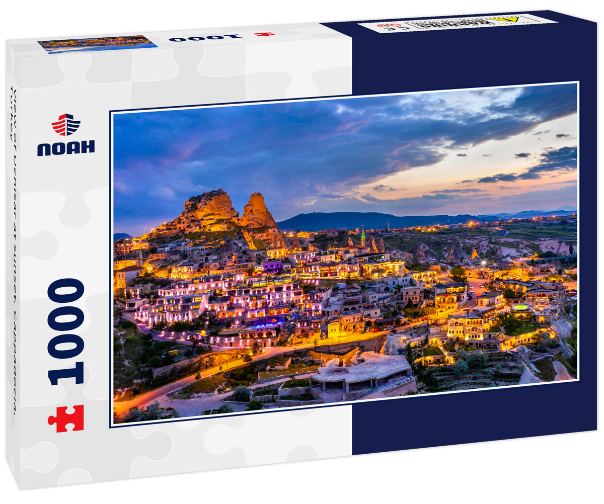 View of Uchisar at sunset. Cappadocia, Turkey