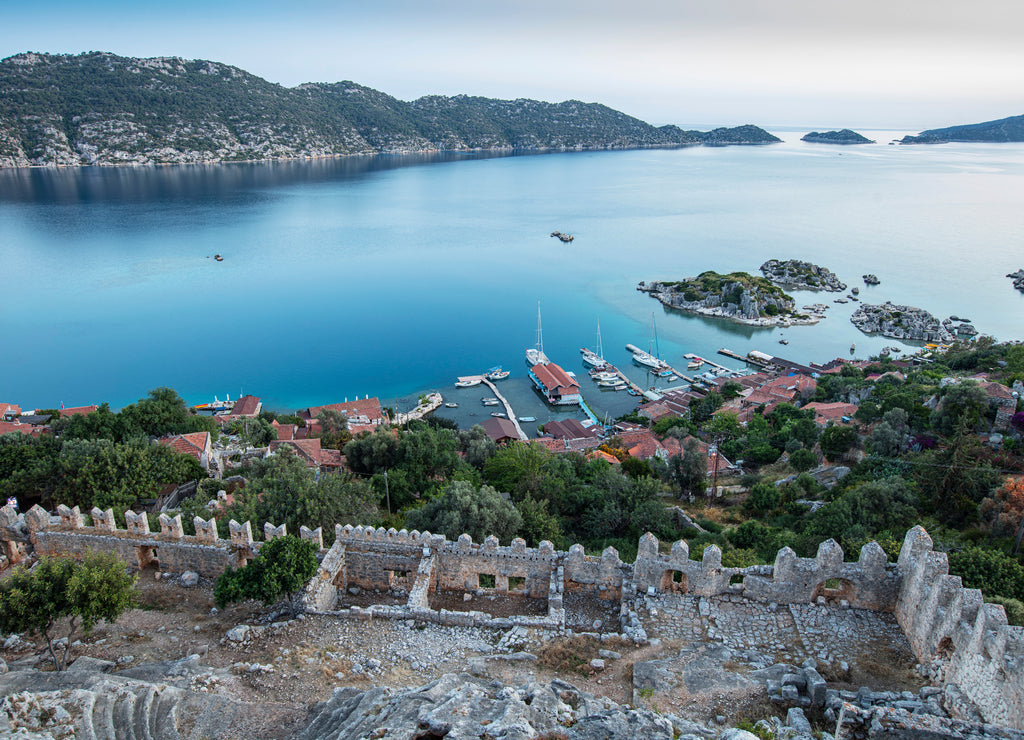 Kalekoy view in Kekova Gulf. Kekova is populer tourist destination in Turkey