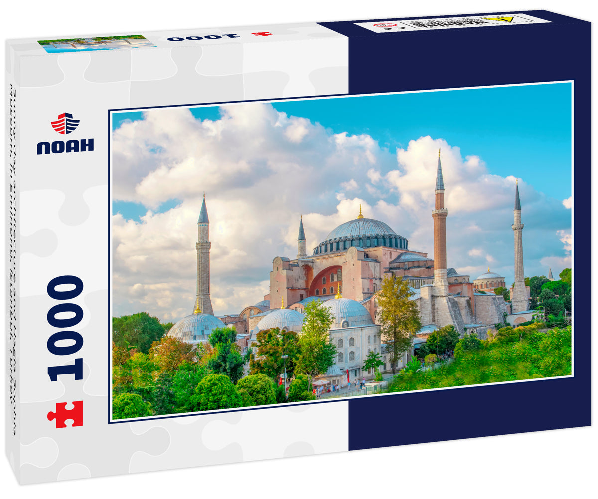 Sunny day architecture and Hagia Sophia Museum, in Eminonu, istanbul, Turkey