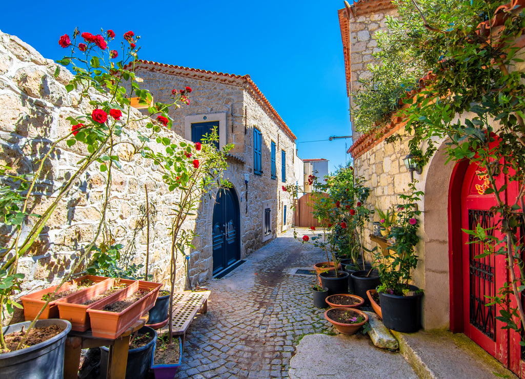 Alacati street view in Alacati Town. Alacati is populer historical tourist destination in Turkey