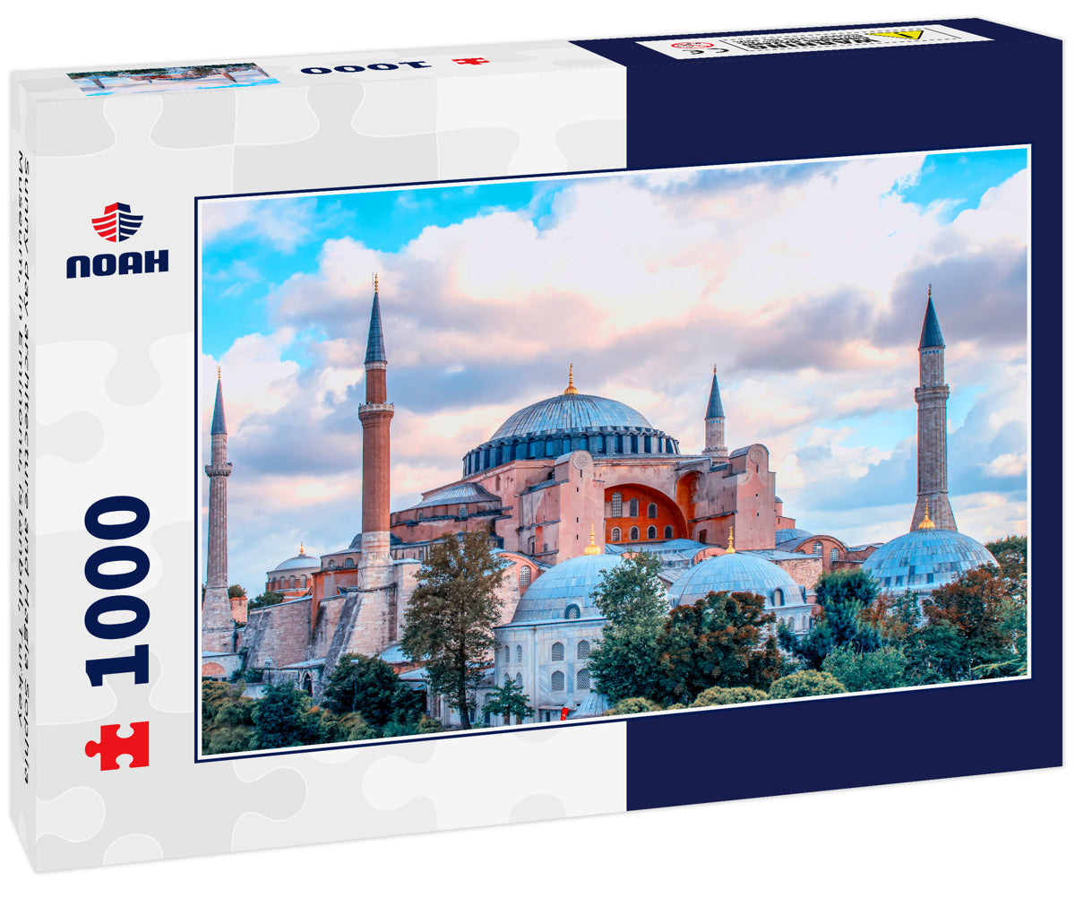 Sunny day architecture and Hagia Sophia Museum, in Eminonu, istanbul, Turkey