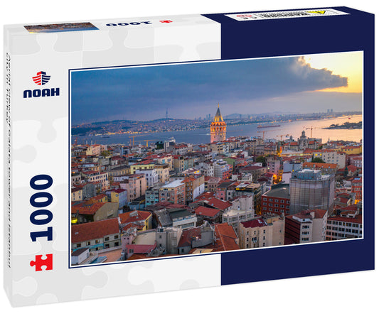 Aerial view of Galata tower and Istanbul city in Turkey