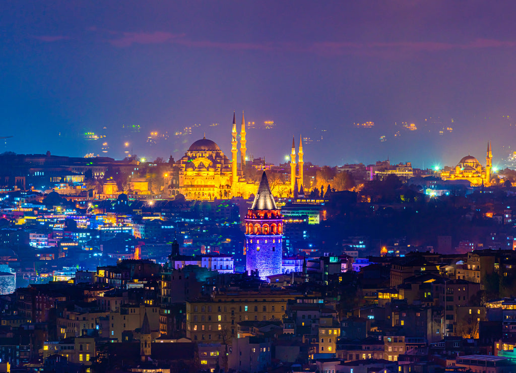 Panoramic Istanbul sunset view