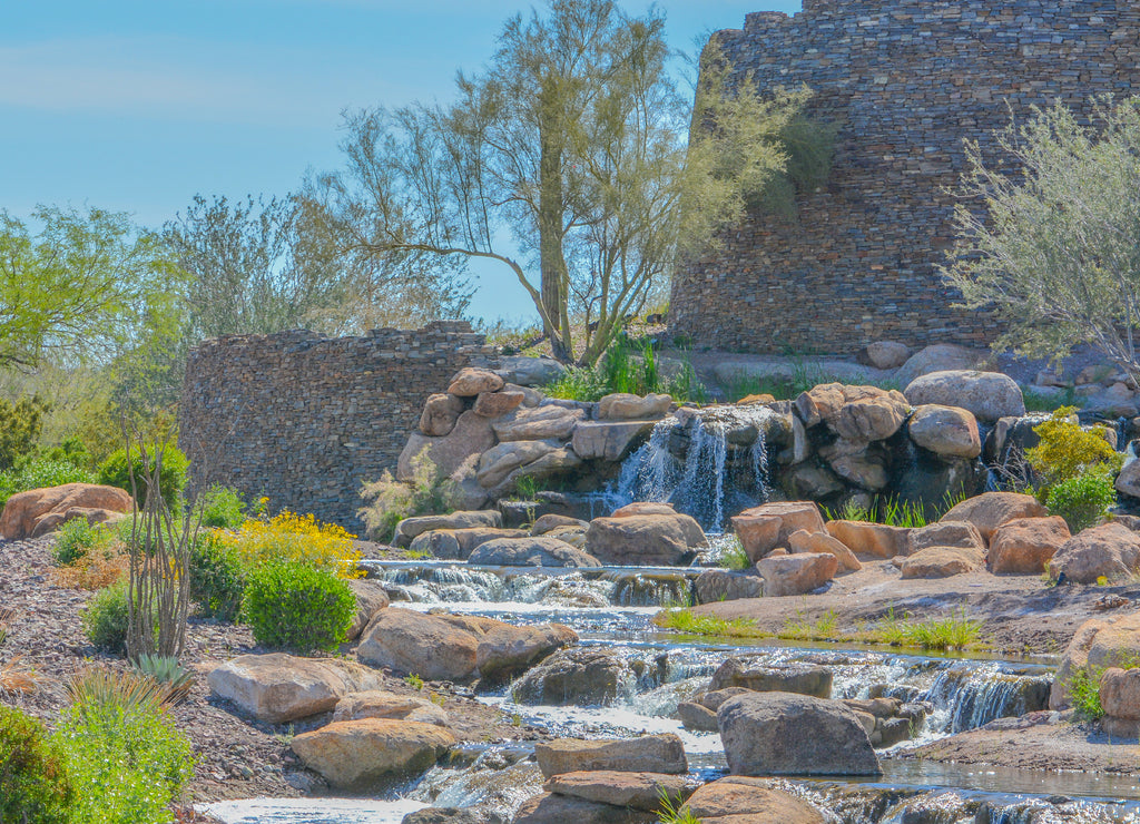 A Waterfall in Goodyear, Maricopa County, Arizona USA