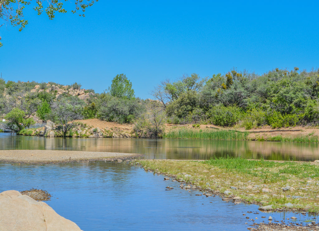 View of Fain Lake in Prescott Valley, Yavapai County, Arizona USA