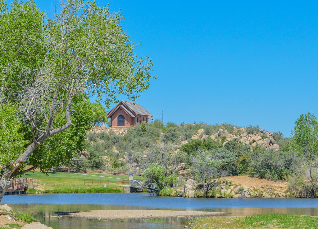 View of Fain Lake in Prescott Valley, Yavapai County, Arizona USA