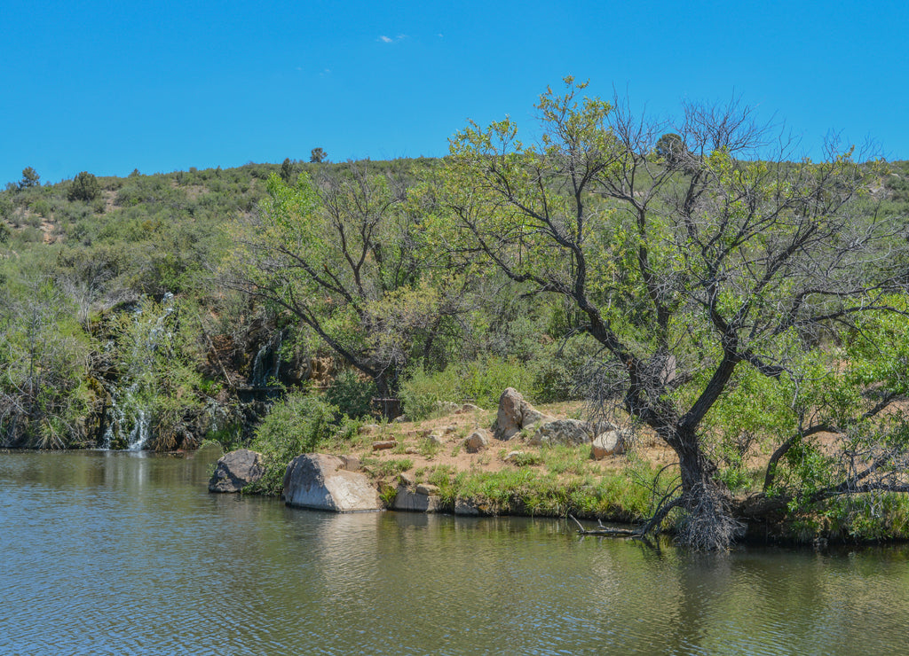 View of Fain Lake in Prescott Valley, Yavapai County, Arizona USA