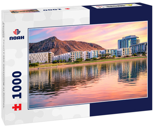 Tempe Town Lake Glistening at Sunset, Arizona