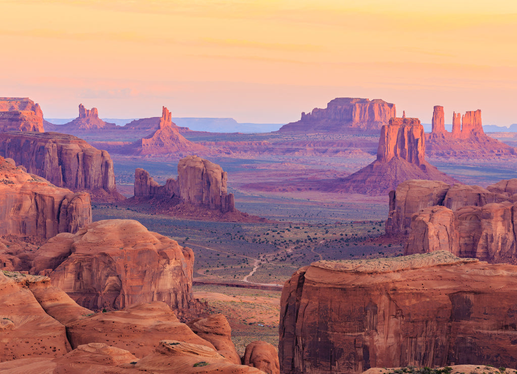 Sunrise in Hunts Mesa in Monument Valley, Arizona, USA