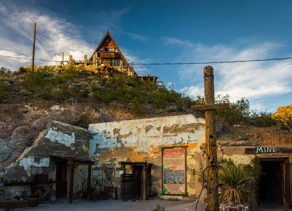 An old mine and house in Oatman, Arizona